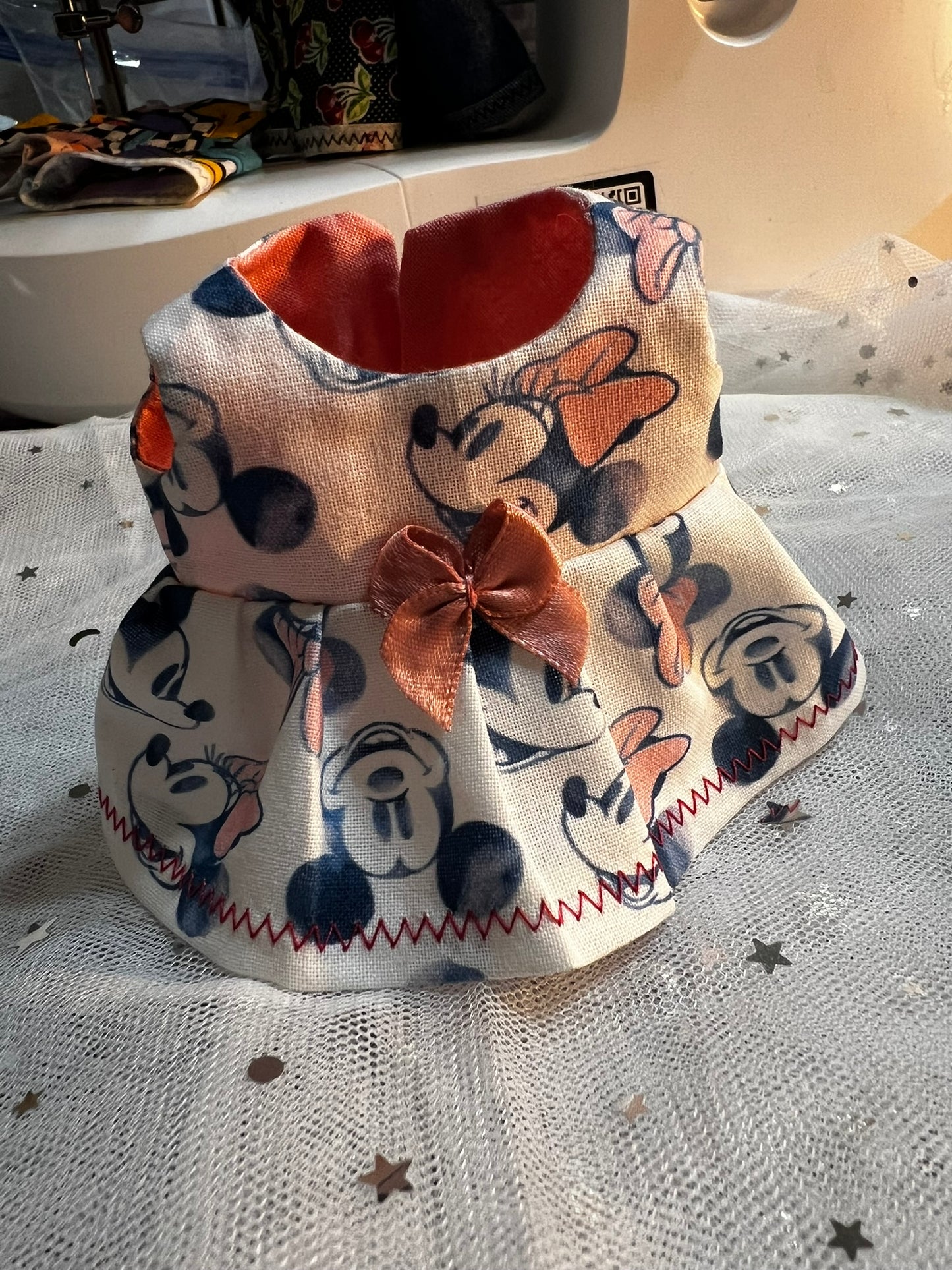 Classic Blue and White Cartoon Mice Dress