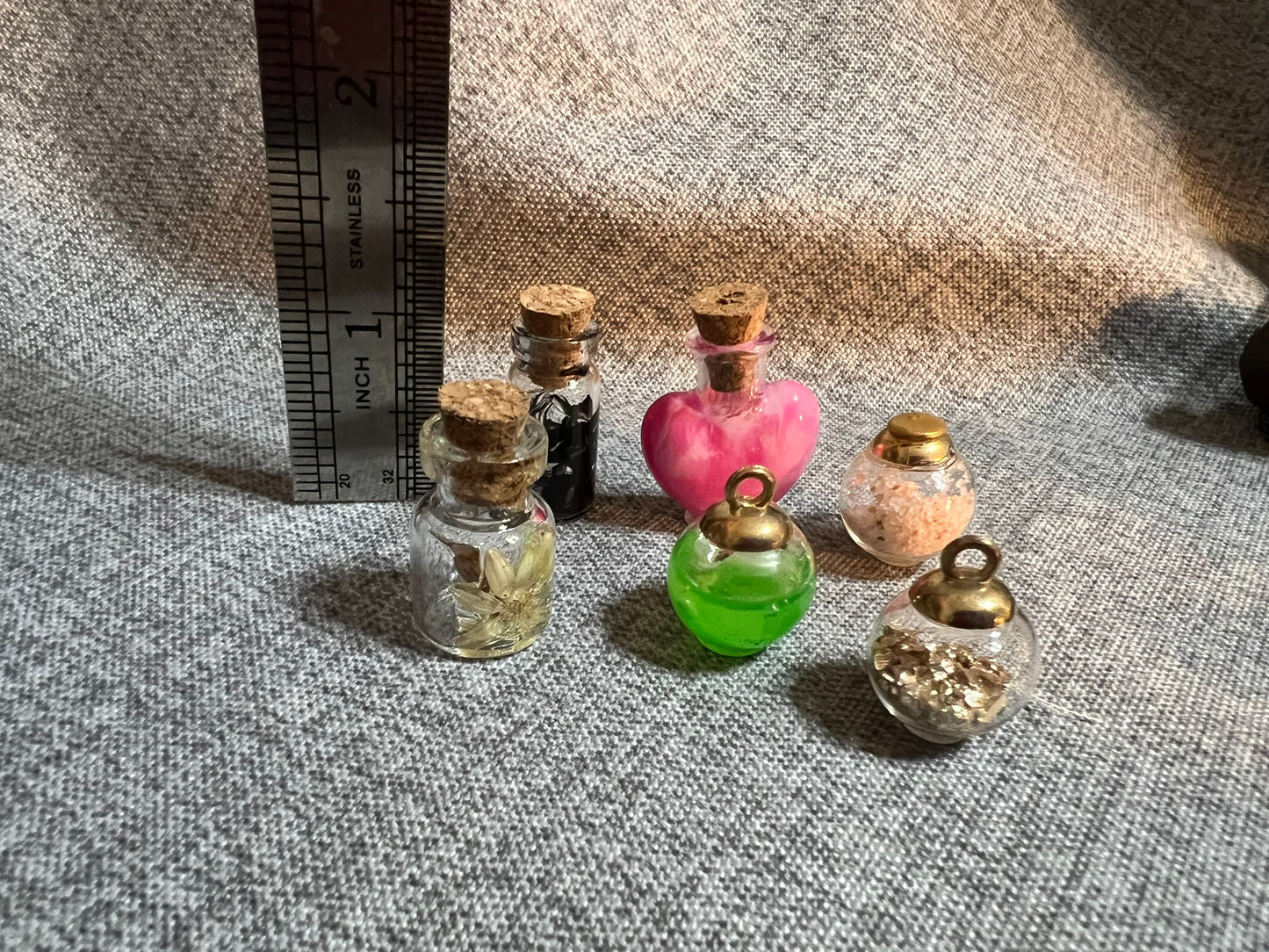 Miniature Apothecary Supplies: Bottles, Spell Books, Garlic