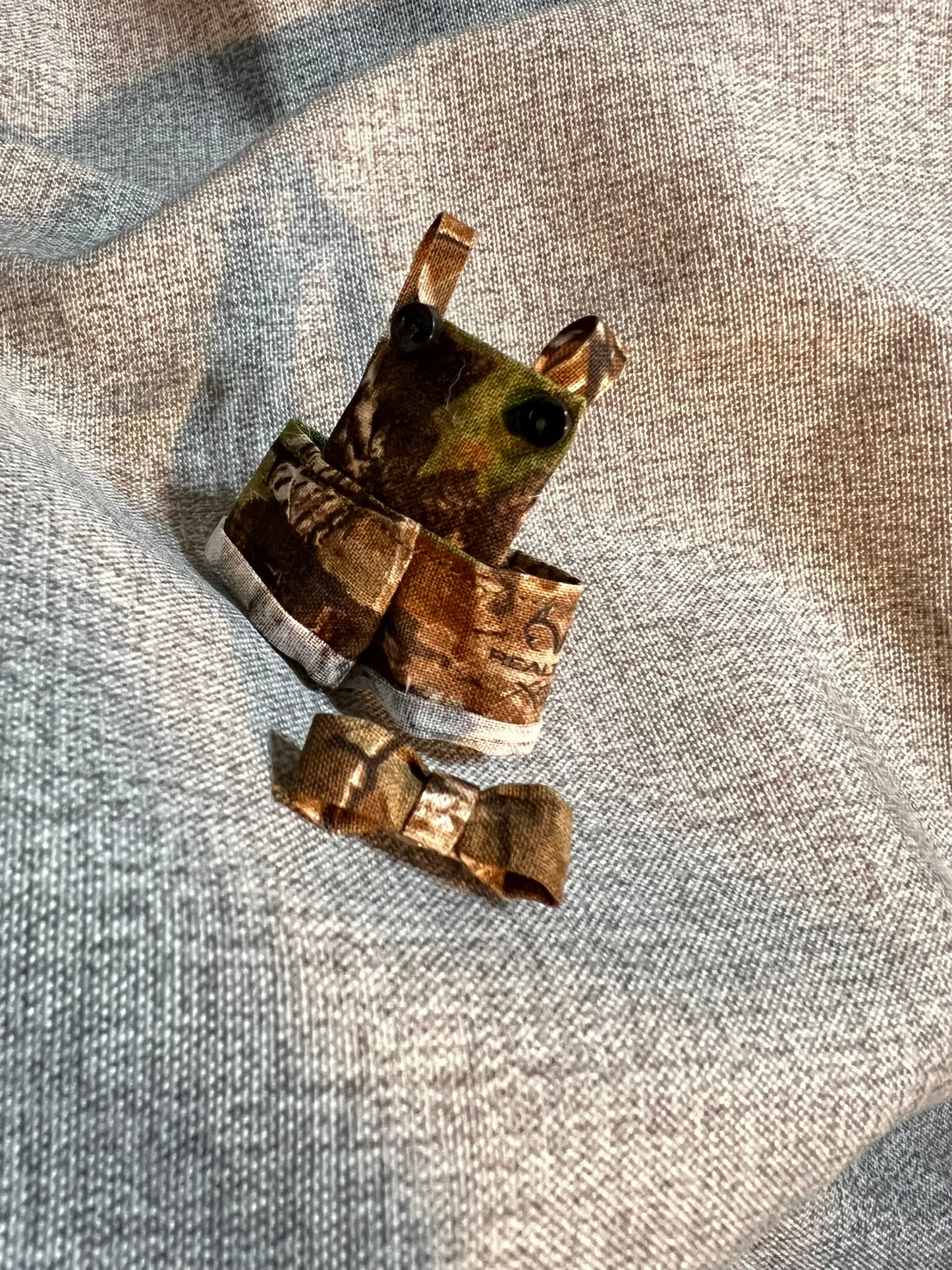 Camo Overalls with Matching Bow for 10cm Doll