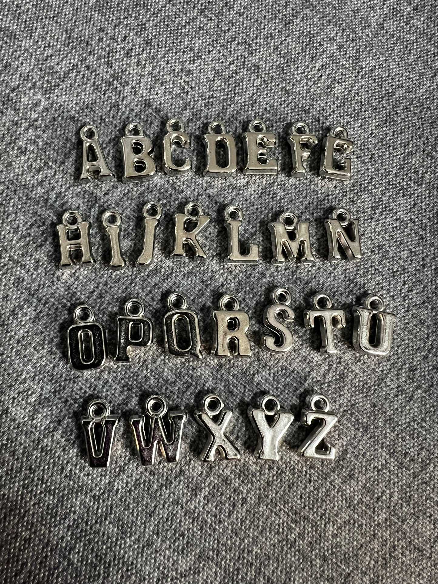 Silver Initial Charm Necklace for 17cm Doll