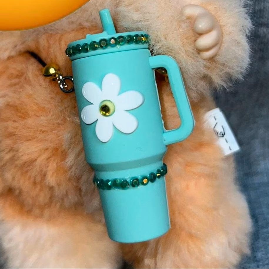17cm Doll Accessory: Silicone Tumbler Cup with Rhinestones