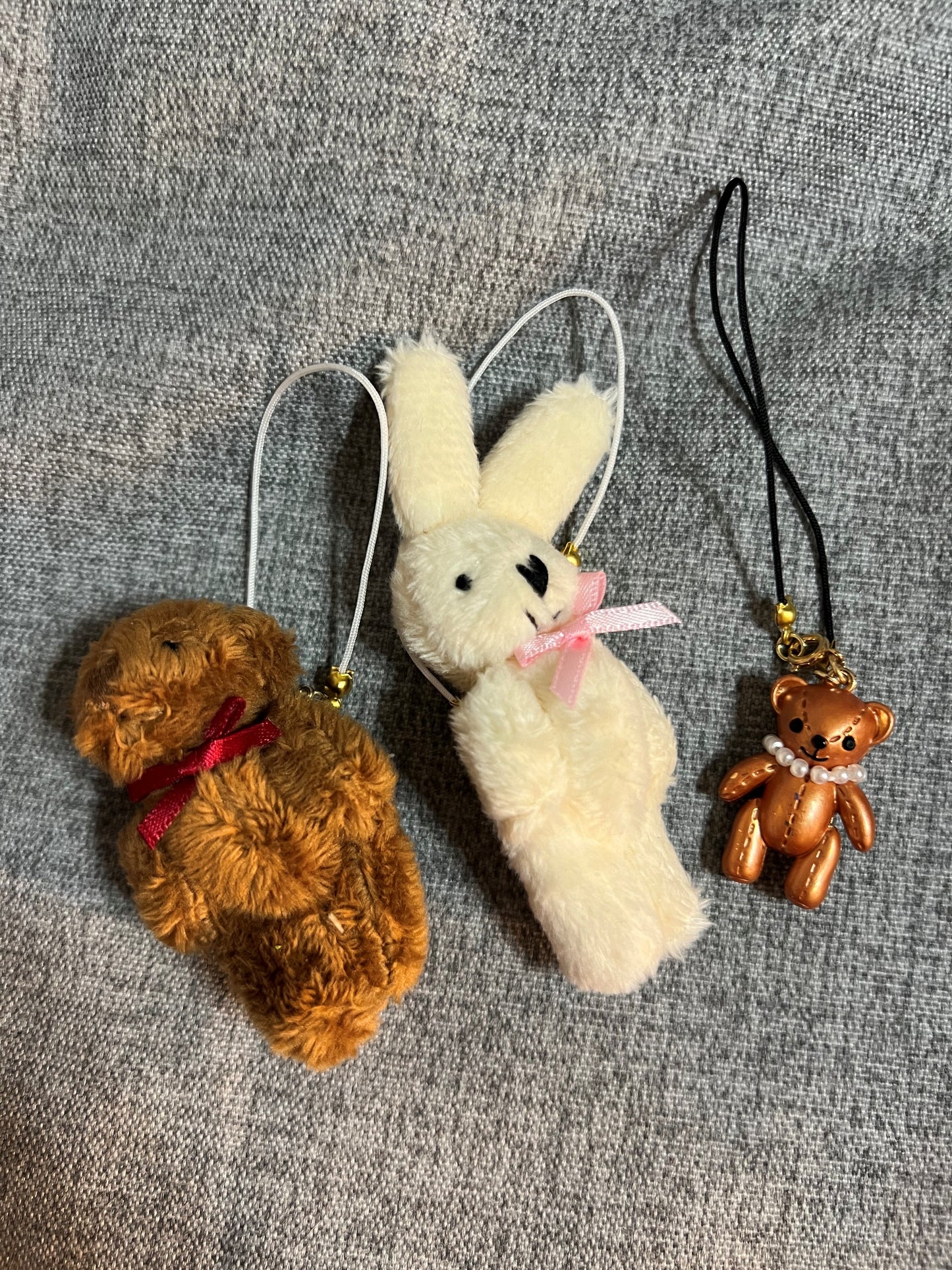 17cm Doll Accessory: Stuffed Bunny, Stuffed Bear, Metal Bear Pendants
