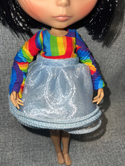 Rainbow Fantasy Dress - fits BJD 1/6 Scale Fashion Doll