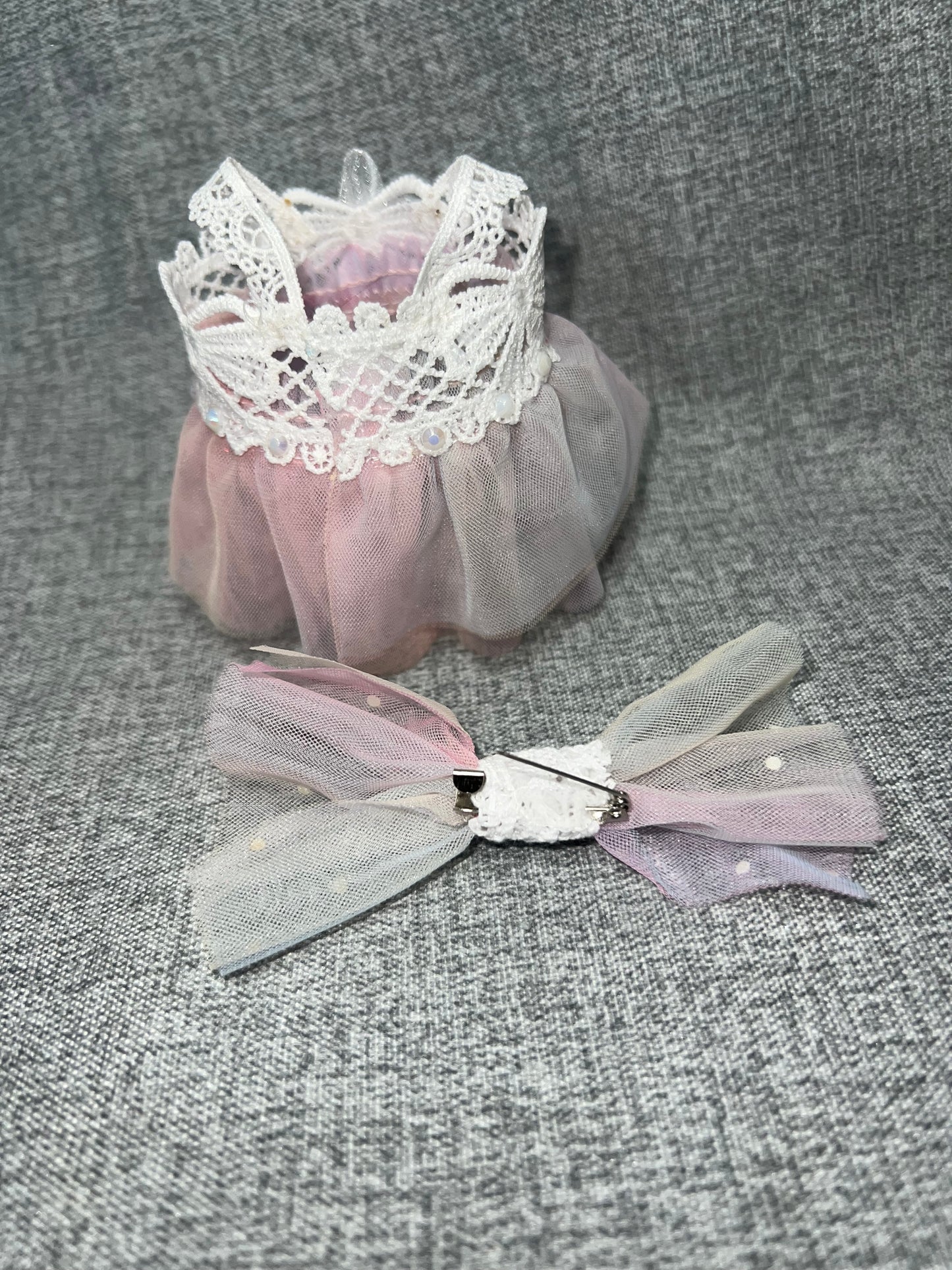 Blush Blossom Tulle Dress & Bow Set