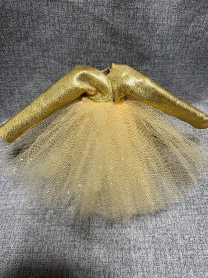 Golden Tulle Party Dress - fits BJD 1/6 Scale Fashion Doll