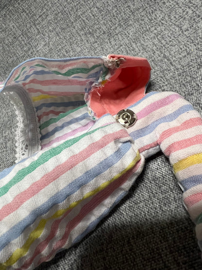 Pastel Rainbow Stripe Dress - fits BJD 1/6 Scale Fashion Doll