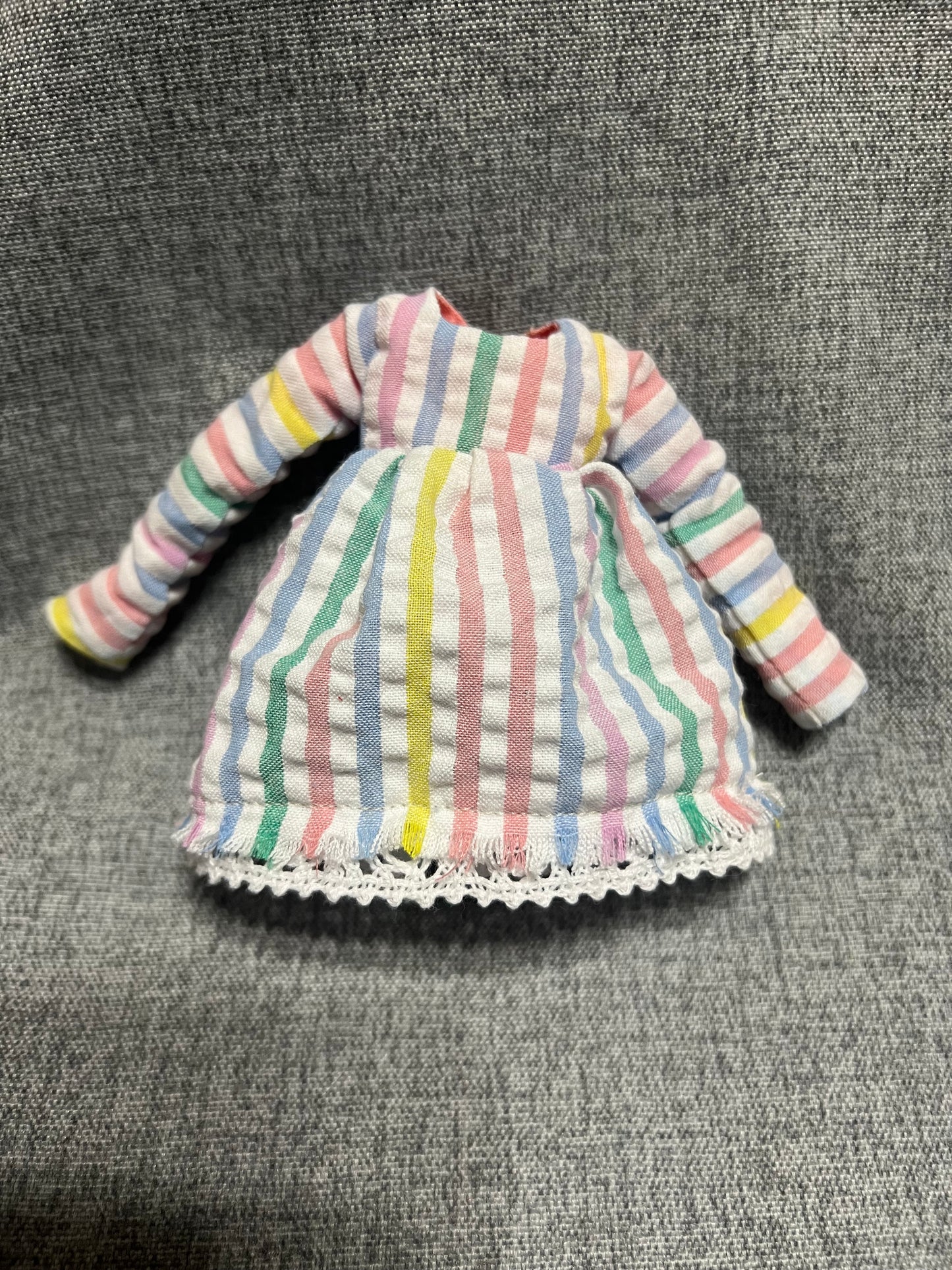 Pastel Rainbow Stripe Dress - fits BJD 1/6 Scale Fashion Doll