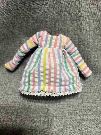Pastel Rainbow Stripe Dress - fits BJD 1/6 Scale Fashion Doll