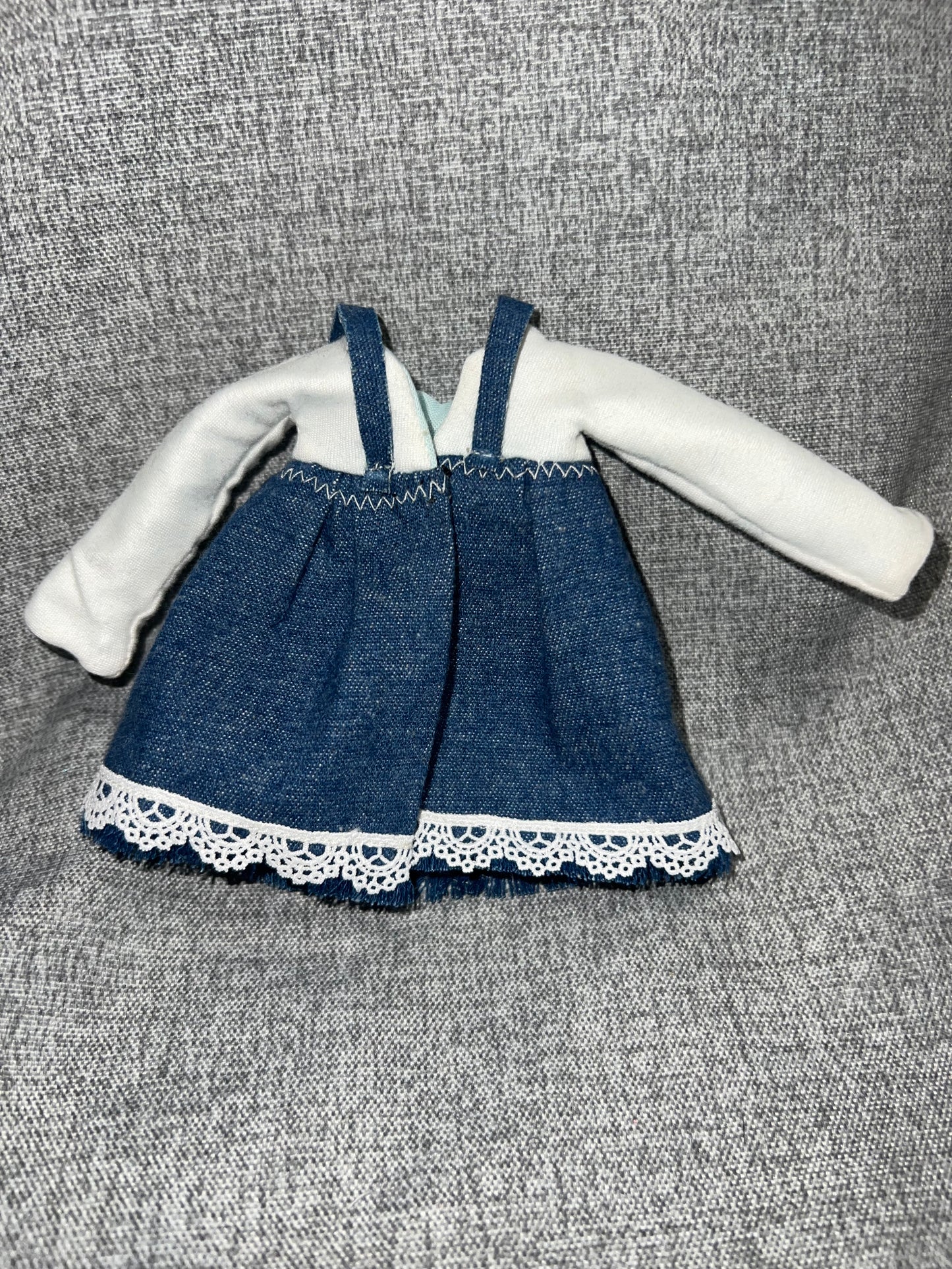 Denim Pinafore Dress Set - fits BJD 1/6 Scale Fashion Doll