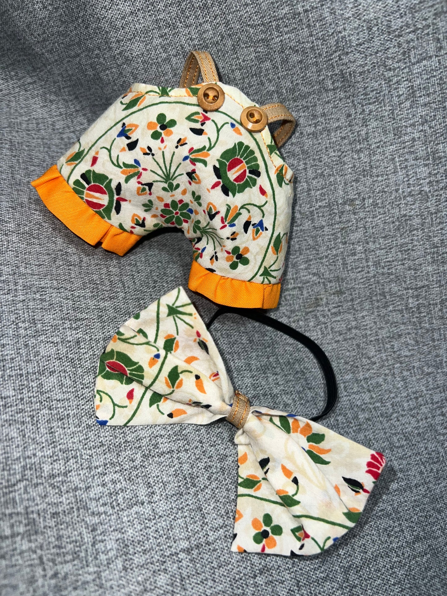 Ruffled Floral Romper & Bow Set