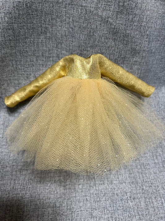 Golden Tulle Party Dress - fits BJD 1/6 Scale Fashion Doll