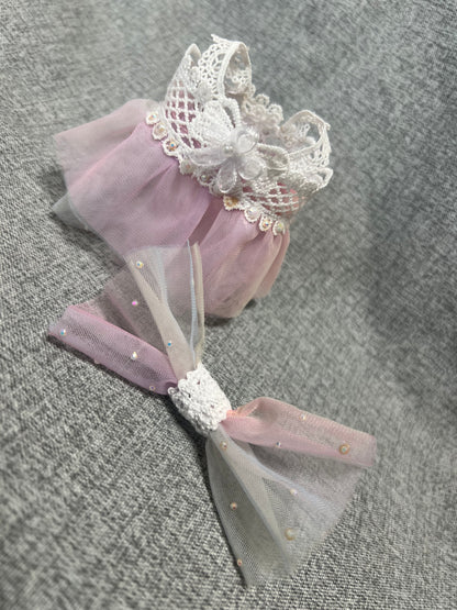 Blush Blossom Tulle Dress & Bow Set
