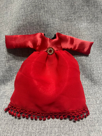 Ruby Red Satin Dress - fits BJD 1/6 Scale Fashion Doll