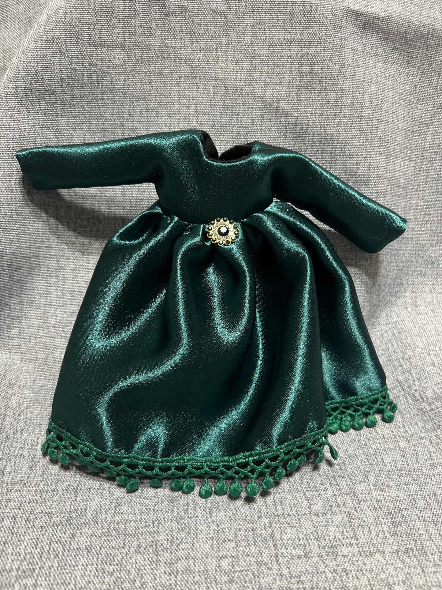 Emerald Satin Dress - fits BJD 1/6 Scale Fashion Doll