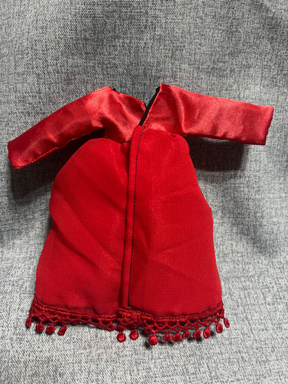 Ruby Red Satin Dress - fits BJD 1/6 Scale Fashion Doll