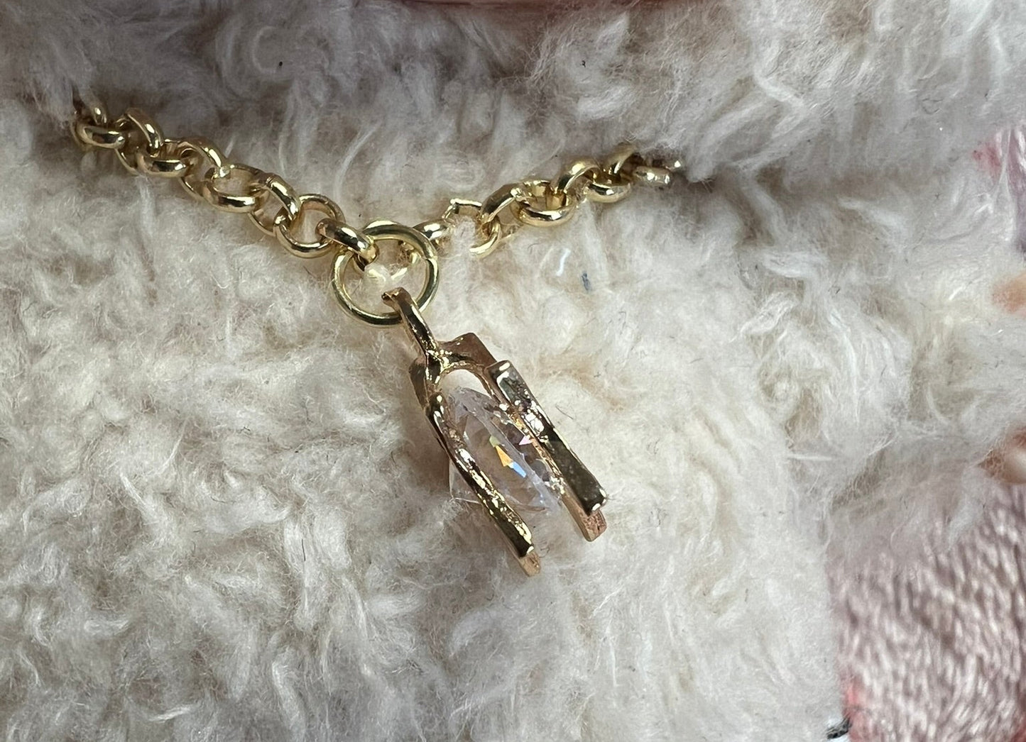 Gold Chain Necklace with Heart or Star Pendant for 17cm Doll