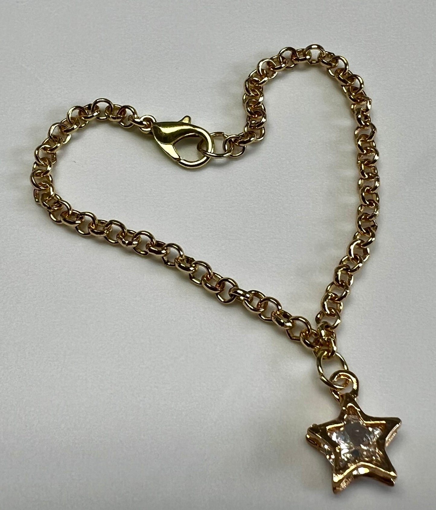 Gold Chain Necklace with Heart or Star Pendant for 17cm Doll