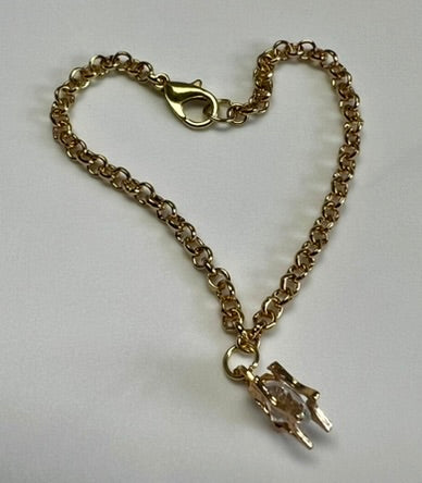 Gold Chain Necklace with Heart or Star Pendant for 17cm Doll