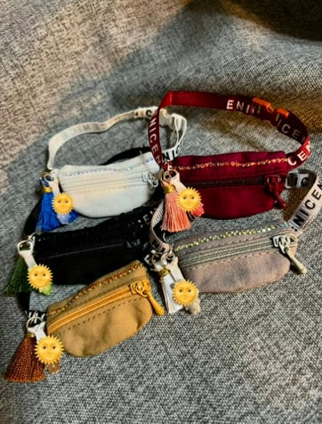 17cm Doll Accessory - Fanny Pack/Sling Bag with Rhinestones, Tassel & Tiny Doll Pendant