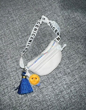 17cm Doll Accessory - Fanny Pack/Sling Bag with Rhinestones, Tassel & Tiny Doll Pendant