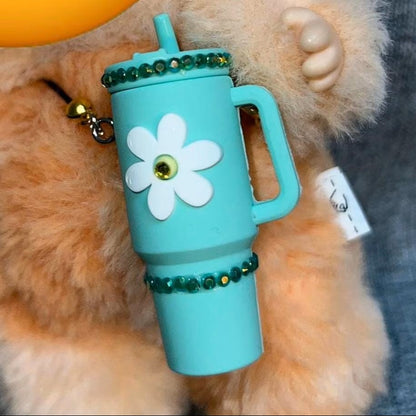 17cm Doll Accessory: Silicone Tumbler Cup with Rhinestones